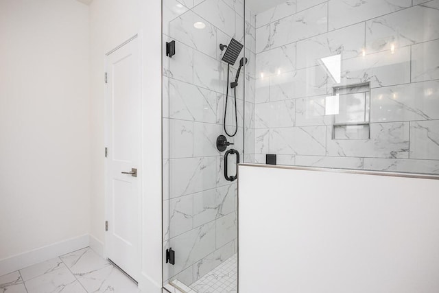 206 Ben Allen Rd Unit 5, Nashville, TN 37207 - full bathroom featuring marble finish flooring and a shower stall
