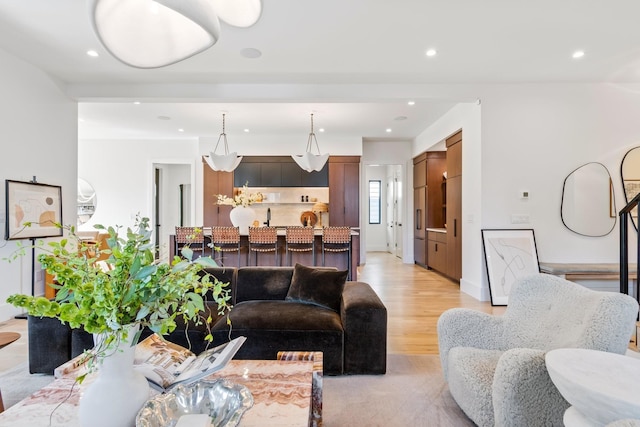 1209 Noelton Ave, Nashville, TN 37215 - living area featuring light wood-style flooring and recessed lighting