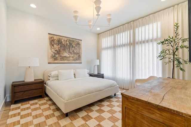 1209 Noelton Ave, Nashville, TN 37215 - bedroom featuring a chandelier, multiple windows, and recessed lighting