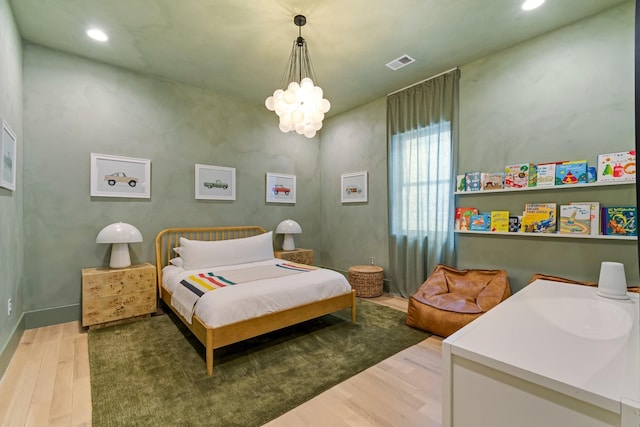 1209 Noelton Ave, Nashville, TN 37215 - bedroom featuring wood finished floors, recessed lighting, and a chandelier