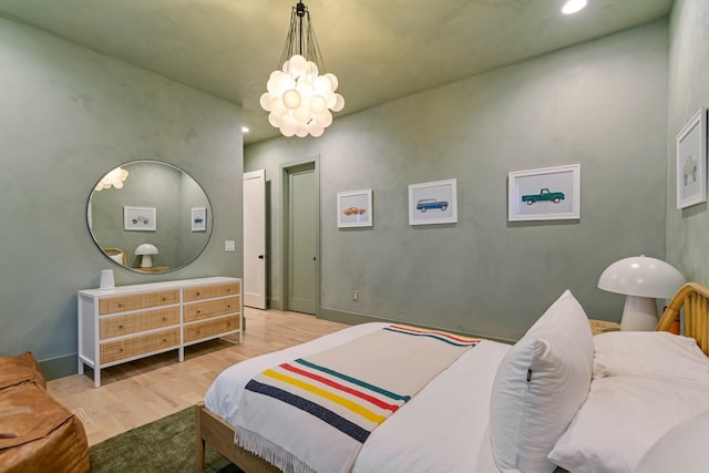 1209 Noelton Ave, Nashville, TN 37215 - bedroom featuring wood finished floors, a chandelier, and recessed lighting