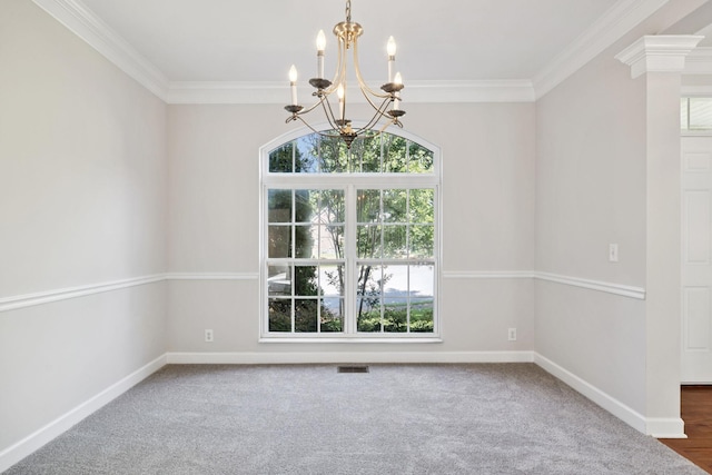 821 Alex Way, Mount Juliet, TN 37122 - carpeted empty room with a chandelier and crown molding