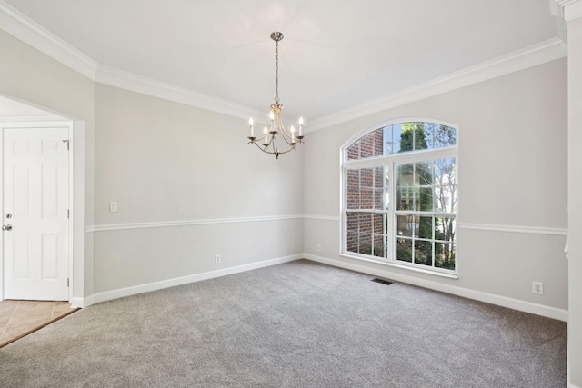 821 Alex Way, Mount Juliet, TN 37122 - carpeted spare room with a chandelier and crown molding