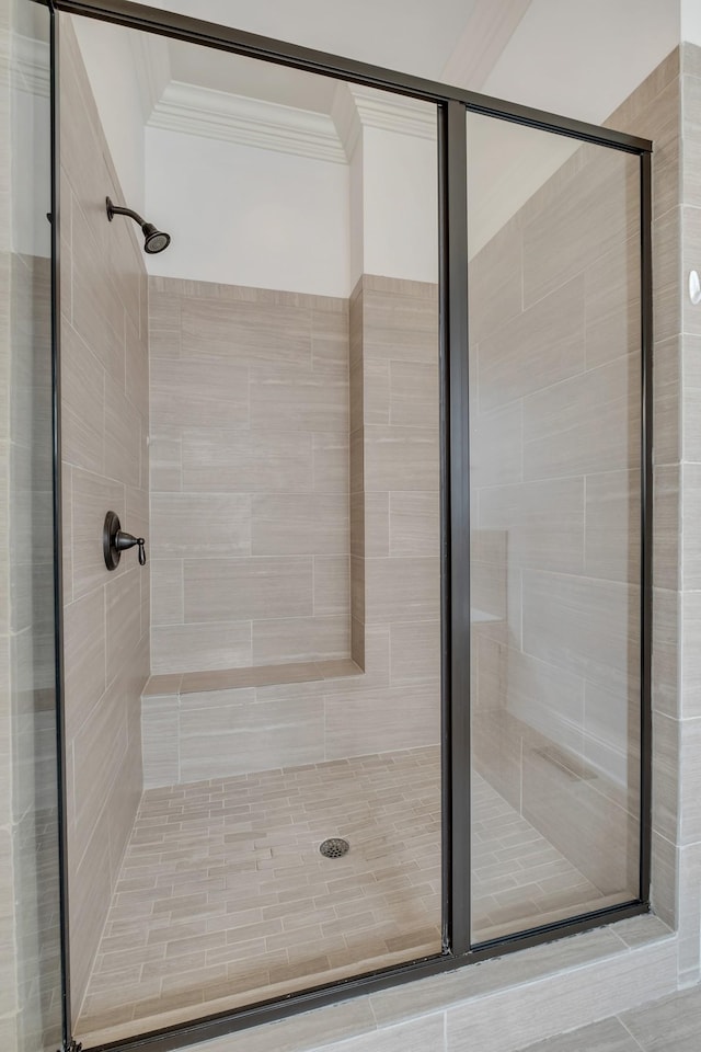 438 Truman Rd, Franklin, TN 37064 - full bathroom with a shower stall and ornamental molding