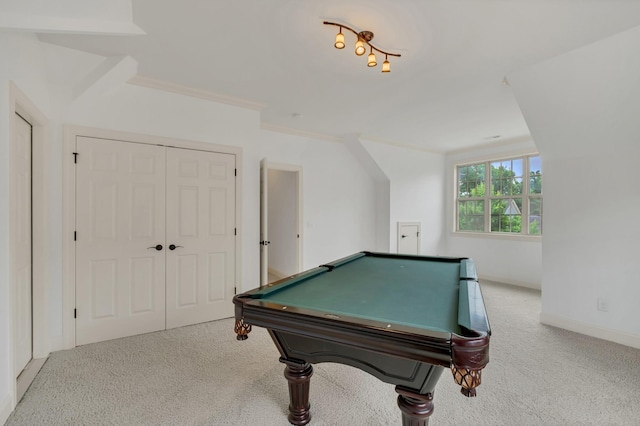 438 Truman Rd, Franklin, TN 37064 - rec room featuring carpet flooring, billiards table, and crown molding
