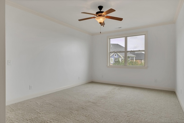 438 Truman Rd, Franklin, TN 37064 - unfurnished room featuring ornamental molding, light colored carpet, and a ceiling fan