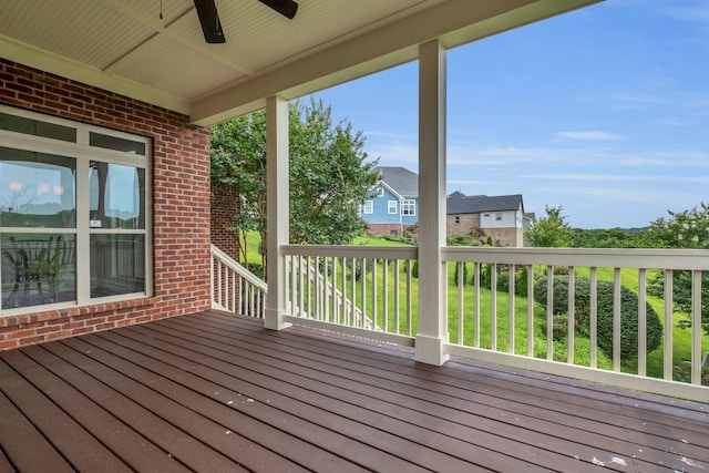 438 Truman Rd, Franklin, TN 37064 - deck with ceiling fan and a residential view