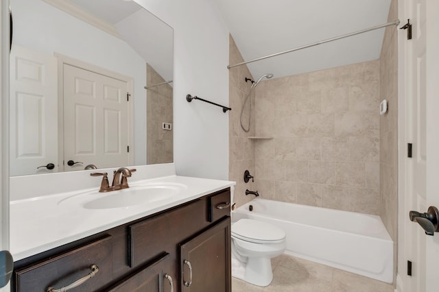 438 Truman Rd, Franklin, TN 37064 - bathroom with vanity, tile patterned floors, and shower / washtub combination