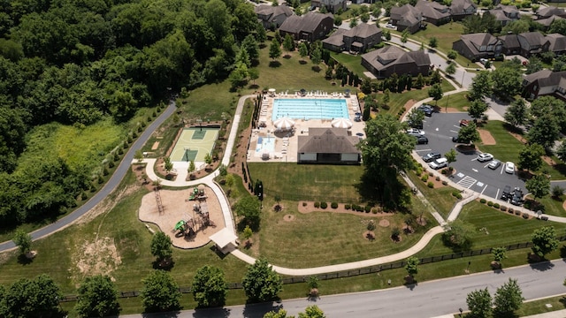 438 Truman Rd, Franklin, TN 37064 - aerial overview of property's location with a pool