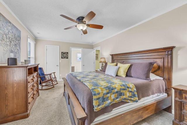 110 Sandis Ln, Palmyra, TN 37142 - bedroom with light colored carpet, crown molding, and ceiling fan