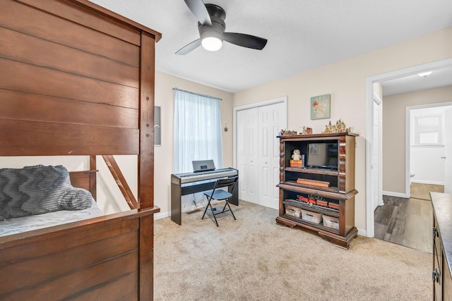 110 Sandis Ln, Palmyra, TN 37142 - carpeted office space featuring a ceiling fan and baseboards
