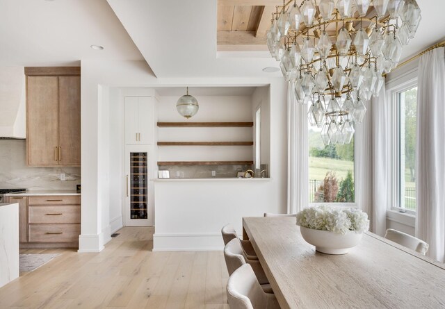 1713 Reflection Ln, Brentwood, TN 37027 - dining room featuring healthy amount of natural light, light wood-type flooring, a chandelier, and recessed lighting