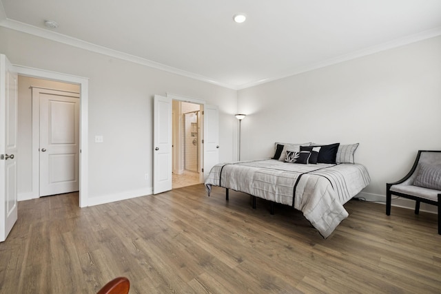 3737 Felipe Way, Murfreesboro, TN 37129 - bedroom with ornamental molding, wood finished floors, and recessed lighting