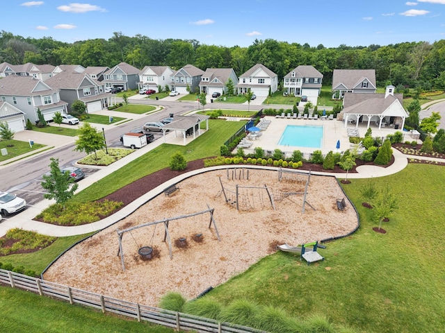 3737 Felipe Way, Murfreesboro, TN 37129 - aerial view of residential area with a pool area