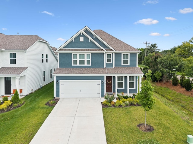 3737 Felipe Way, Murfreesboro, TN 37129 - view of front of home with driveway, a garage, roof with shingles, and a front yard