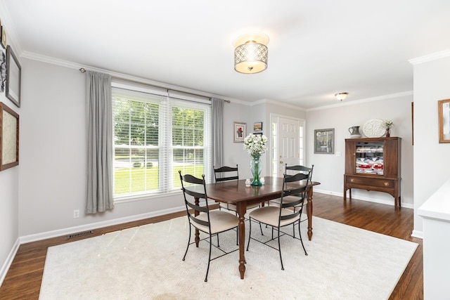 1028 Ridgecrest Dr, Franklin, TN 37069 - dining space featuring wood finished floors and crown molding