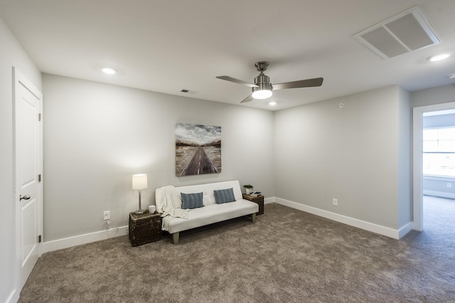 1144 Lock 4 Rd Unit B-4, Gallatin, TN 37066 - sitting room with carpet flooring, recessed lighting, and ceiling fan