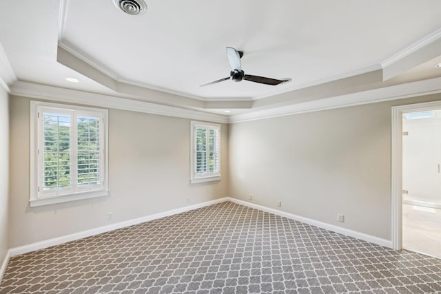 1524 Gordon Petty Dr, Brentwood, TN 37027 - carpeted empty room with a tray ceiling, crown molding, healthy amount of natural light, ceiling fan, and recessed lighting