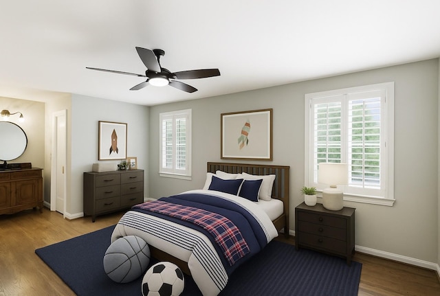 1524 Gordon Petty Dr, Brentwood, TN 37027 - bedroom with wood finished floors and ceiling fan