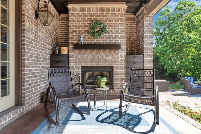 2811 Craythorne Dr, Murfreesboro, TN 37129 - view of patio / terrace with an outdoor brick fireplace