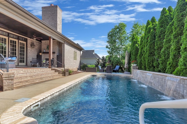 2811 Craythorne Dr, Murfreesboro, TN 37129 - outdoor pool with a patio and ceiling fan