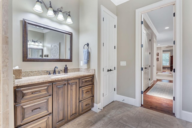 2811 Craythorne Dr, Murfreesboro, TN 37129 - bathroom with crown molding and vanity