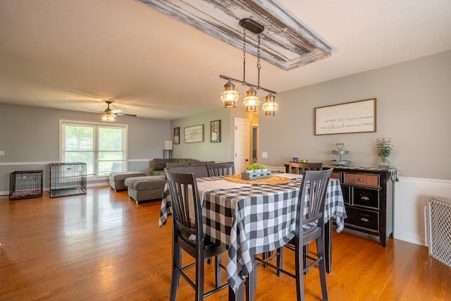 545 Kent St, Lawrenceburg, TN 38464 - dining area with ceiling fan and wood finished floors