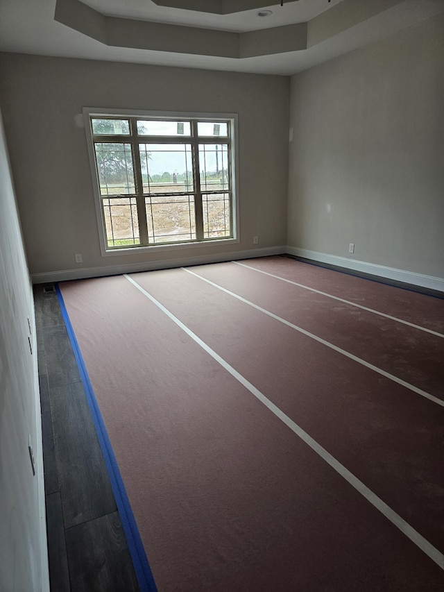 2895 Cooper Creek Rd, Woodlawn, TN 37191 - unfurnished room featuring a tray ceiling and basketball hoop