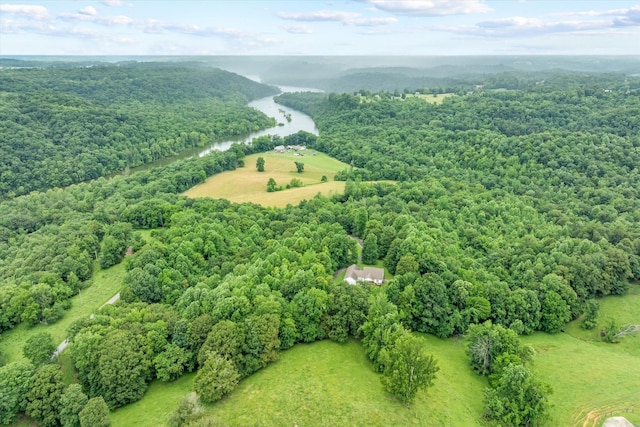 5546 Old Kentucky Rd, Byrdstown, TN 38549 - drone / aerial view of a heavily wooded area and a nearby body of water