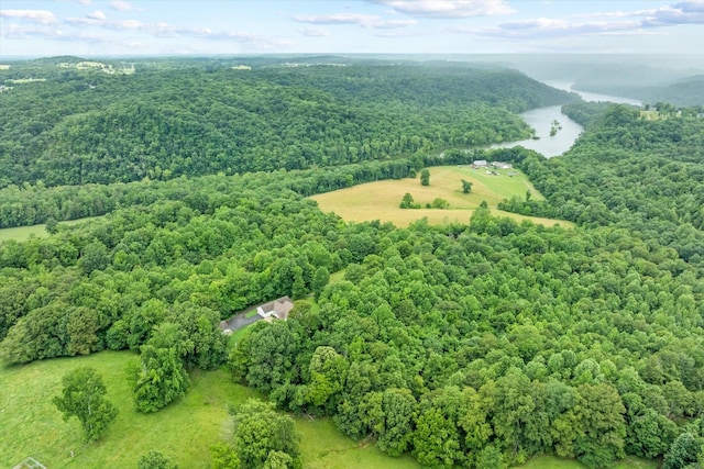 5546 Old Kentucky Rd, Byrdstown, TN 38549 - drone / aerial view of a heavily wooded area and a nearby body of water