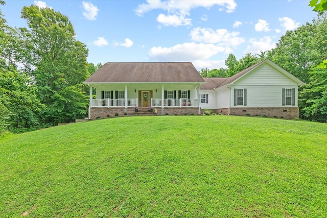 5546 Old Kentucky Rd, Byrdstown, TN 38549 - cape cod-style house with crawl space, a porch, and a front yard