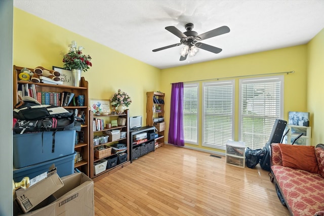 5546 Old Kentucky Rd, Byrdstown, TN 38549 - sitting room featuring wood-type flooring and a ceiling fan