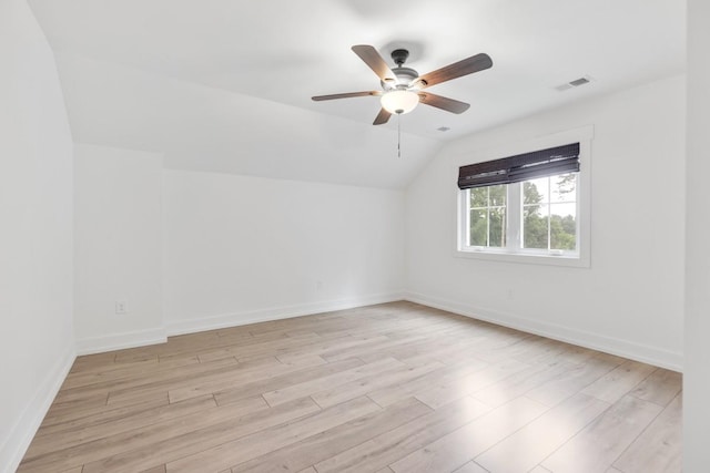 4486 Beards Chapel Rd, Springfield, TN 37172 - additional living space featuring ceiling fan, lofted ceiling, and light wood-type flooring