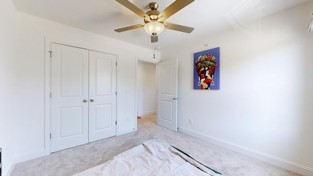 220 Young Ln, Pleasant View, TN 37146 - unfurnished bedroom featuring carpet floors, a closet, and ceiling fan
