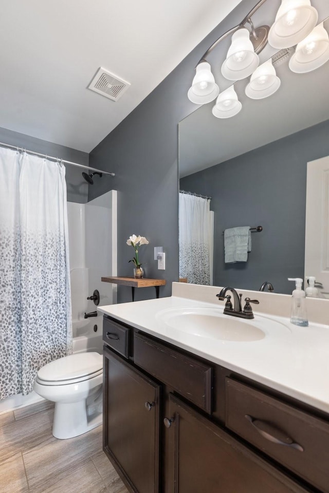 5308 Abbottswood Dr, Smyrna, TN 37167 - full bath with vanity, shower / tub combo, and wood finished floors