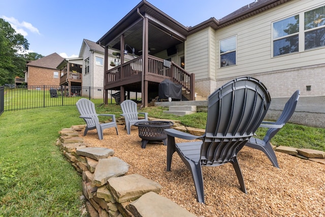 5308 Abbottswood Dr, Smyrna, TN 37167 - back of house with an outdoor fire pit and stairway