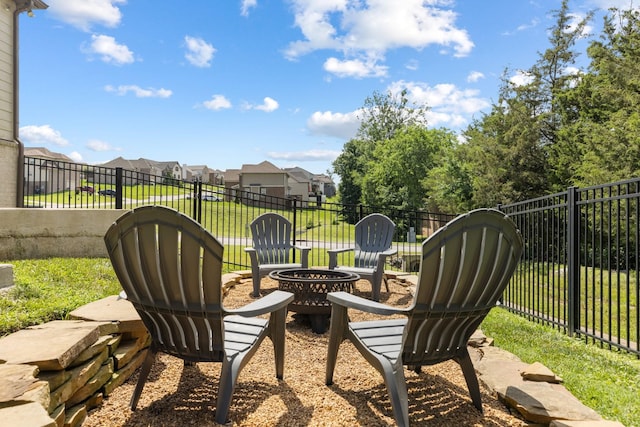 5308 Abbottswood Dr, Smyrna, TN 37167 - view of patio / terrace featuring a fire pit and a residential view