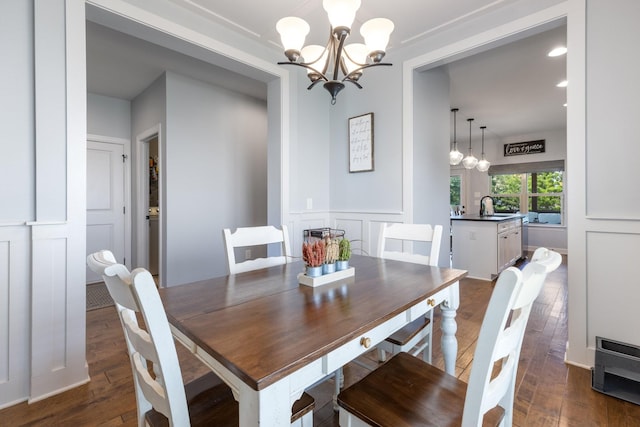 5308 Abbottswood Dr, Smyrna, TN 37167 - dining room with a chandelier and dark wood-type flooring