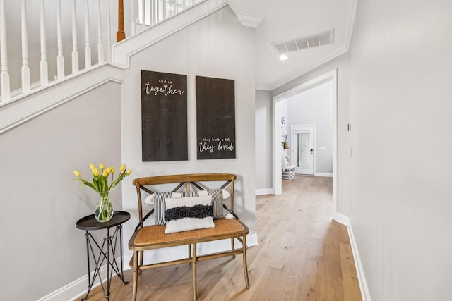 311 Wandering Cir, Franklin, TN 37067 - hall with wood finished floors and crown molding
