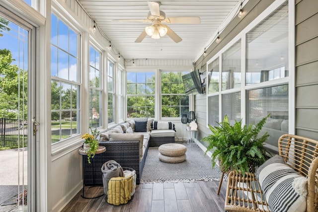 311 Wandering Cir, Franklin, TN 37067 - sunroom / solarium with ceiling fan, healthy amount of natural light, and an outdoor living space