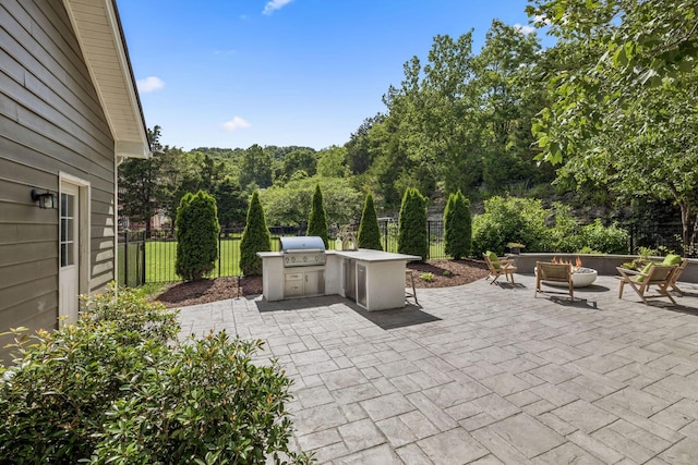 311 Wandering Cir, Franklin, TN 37067 - view of patio / terrace with a fire pit and an outdoor kitchen