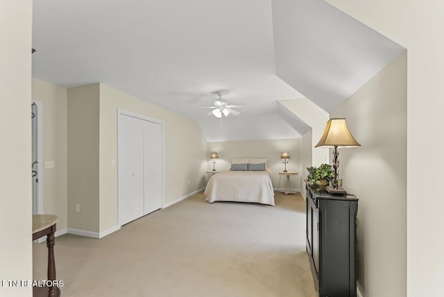 2091 Wesley Chapel Rd, Pikeville, TN 37367 - bedroom with light carpet, a ceiling fan, and a closet