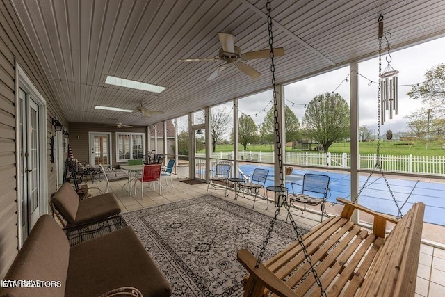 233 Nine Mile Cross Rd, Pikeville, TN 37367 - sunroom / solarium featuring ceiling fan and outdoor dining area