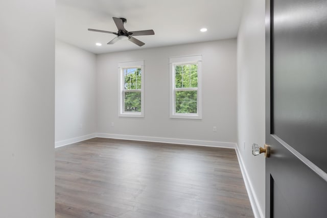 312 N Main St, Dickson, TN 37055 - unfurnished room with ceiling fan, wood finished floors, and recessed lighting