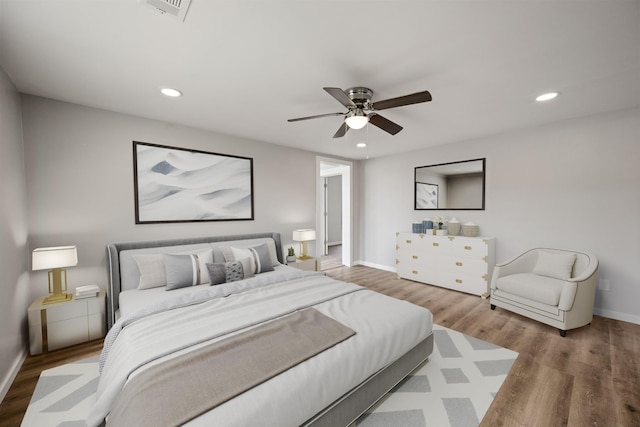 102 Hodges St N, Cowan, TN 37318 - bedroom featuring recessed lighting, wood finished floors, and ceiling fan