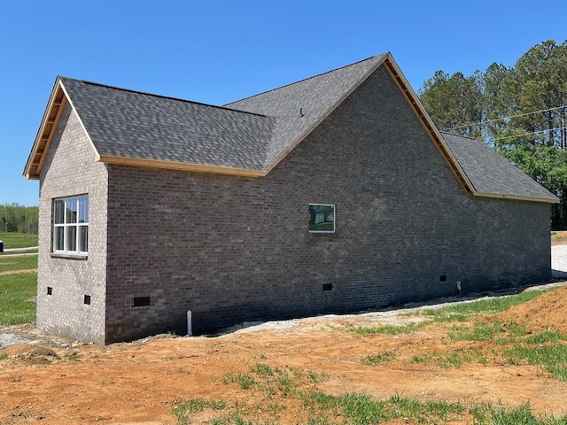 8246 Aedc Rd, Estill Springs, TN 37330 - view of property exterior with crawl space, a shingled roof, and brick siding