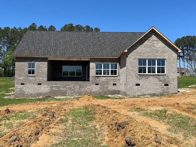 8246 Aedc Rd, Estill Springs, TN 37330 - view of front of house with crawl space, brick siding, and roof with shingles