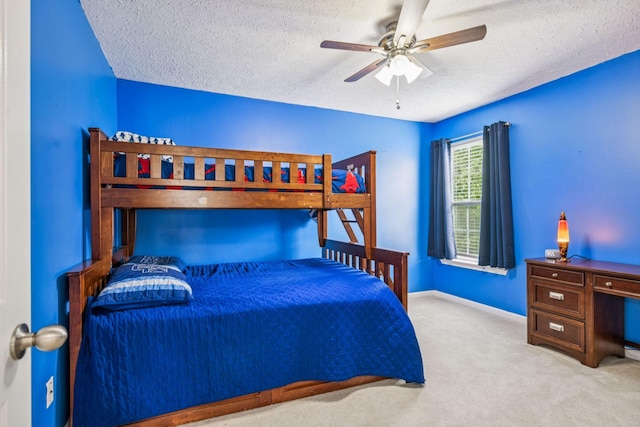 1443 Bern Dr, Spring Hill, TN 37174 - carpeted bedroom with a textured ceiling and ceiling fan
