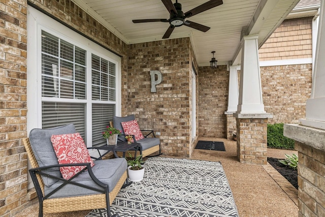 1443 Bern Dr, Spring Hill, TN 37174 - covered porch with a ceiling fan