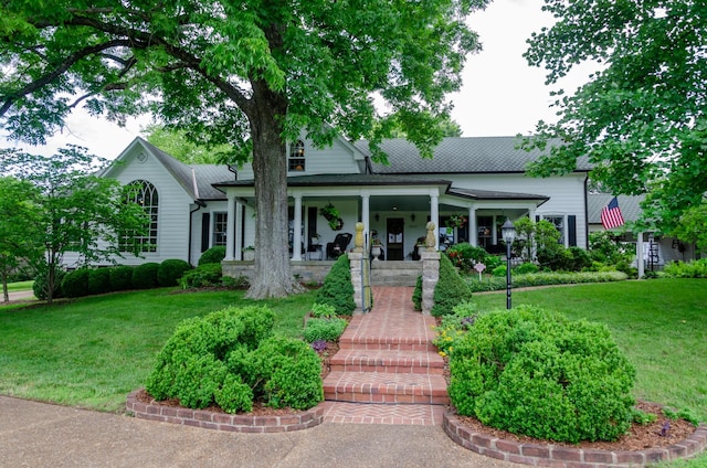 4929 Snow Creek Rd, Santa Fe, TN 38482 - view of front of home featuring covered porch and a front yard